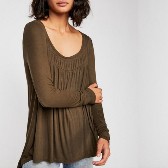 We the Free Love Valley Olive Green Long Sleeve Knit top size: M - Picture 1 of 12